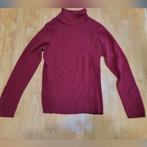 EUC High Sierra red ribbed turtleneck blouse shirt top